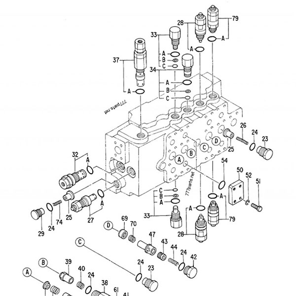 Valvola di controllo idraulico Hitachi EX300-2 4314749